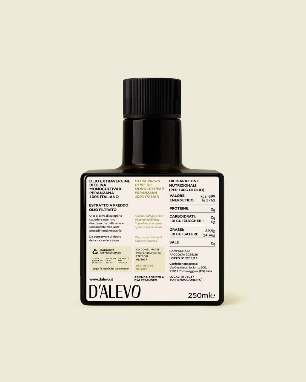 Olio Extravergine Peranzana 250 ml