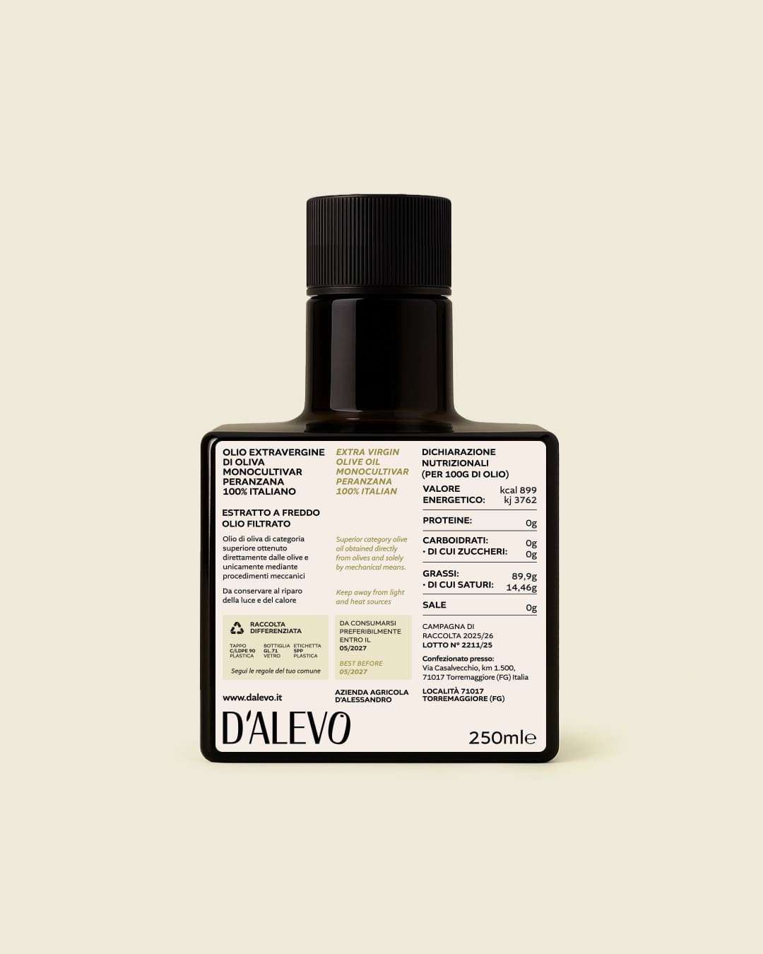 Olio Extravergine Peranzana 250 ml