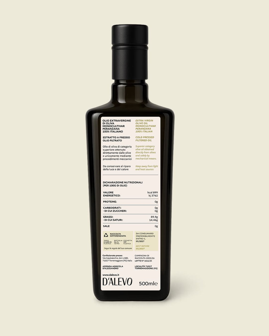 Olio Extravergine Peranzana 500 ml