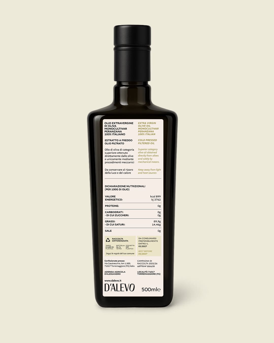 Olio Extravergine Peranzana 500 ml